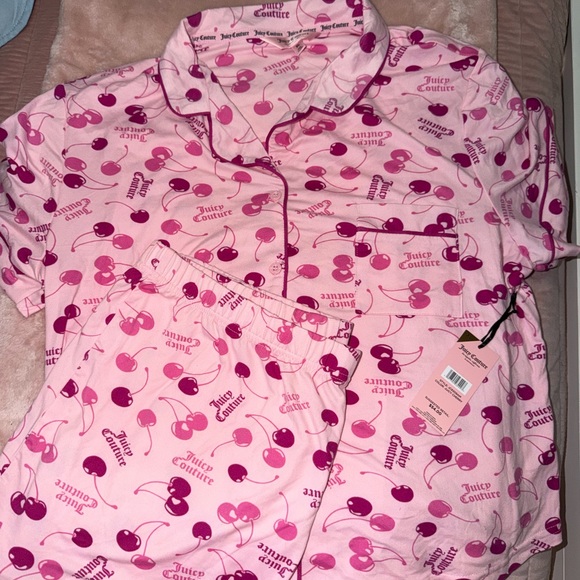 Juicy Couture Other - Juicy Couture Pink Cherry Print Pajama Set